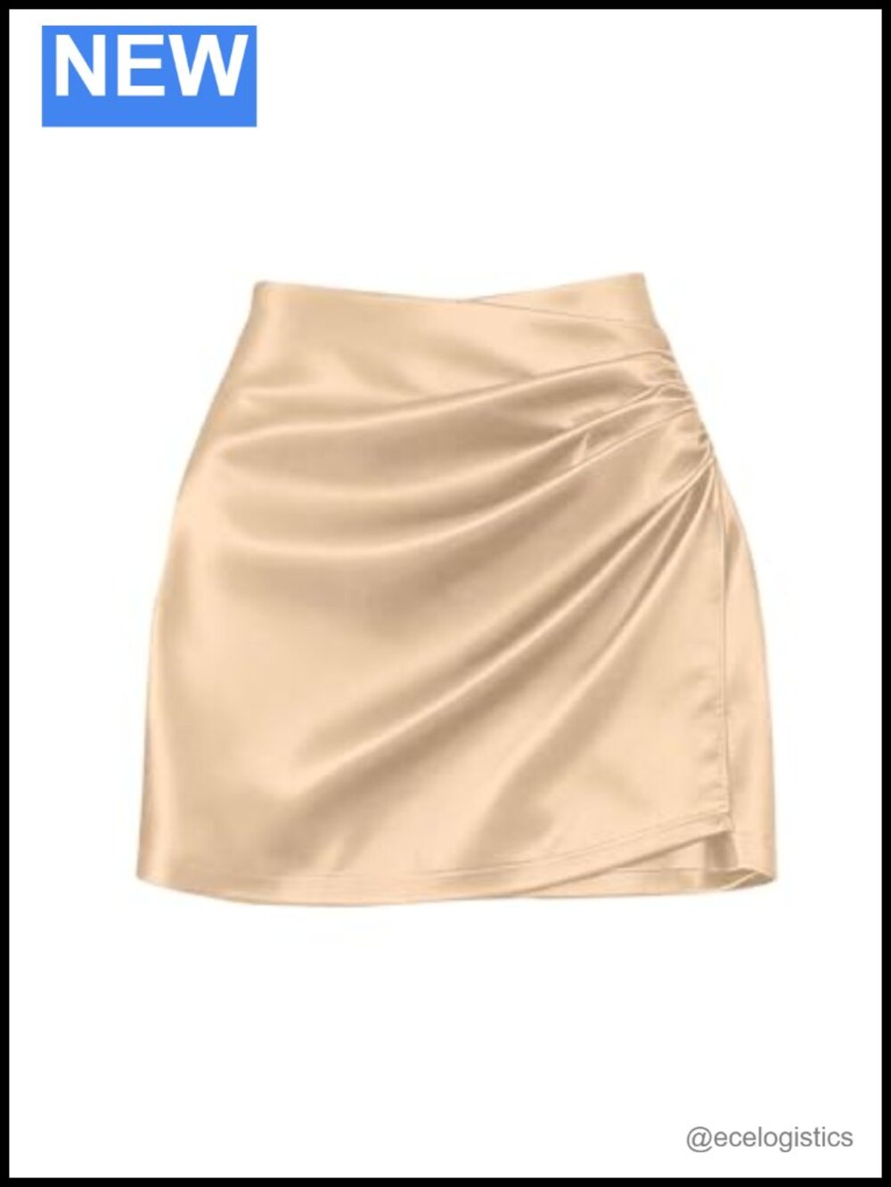 Satin Wrap Mini Skirt High Waisted Bodycon Pencil Work Skirt